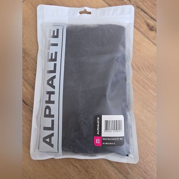 NWT alphalete womens heavy cotton crop cut off black - Picture 6 of 7